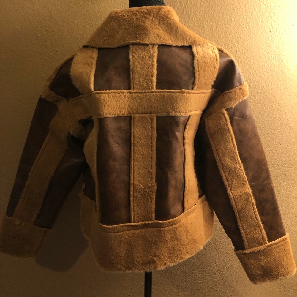 Penny Lane Y2K Faux Leather Faux Fur Coat Jacket Retro 4